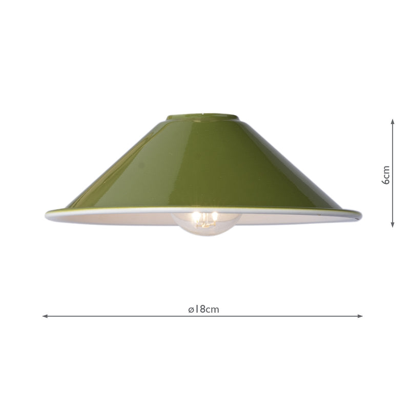 Load image into Gallery viewer, Dar Lighting ACC867 Accessory 1 Light Easy Fit Metal Shade Gloss Green 18Cm - 36856
