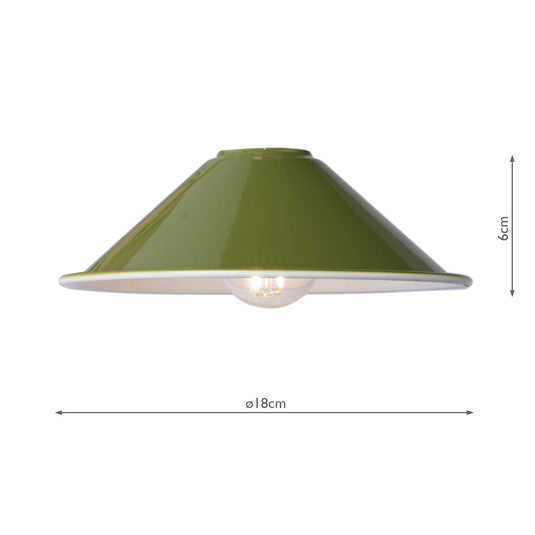 Dar Lighting ACC867 Accessory 1 Light Easy Fit Metal Shade Gloss Green 18Cm - 36856