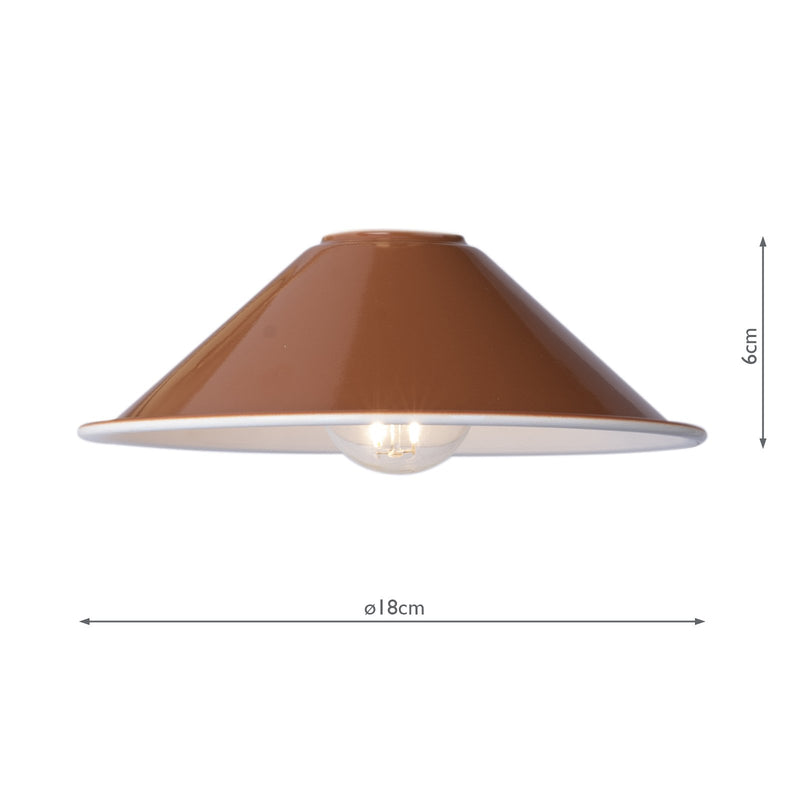 Load image into Gallery viewer, Dar Lighting ACC868 Accessory 1 Light Easy Fit Metal Shade Gloss Red/Umber 18cm - 36857
