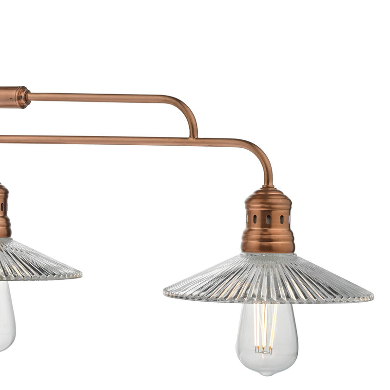 Load image into Gallery viewer, Dar Lighting ADE7364 Adeline Bar Pendant Brushed Copper &amp; Glass - 34864
