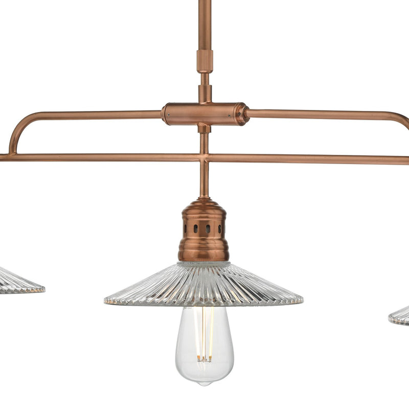 Load image into Gallery viewer, Dar Lighting ADE7364 Adeline Bar Pendant Brushed Copper &amp; Glass - 34864
