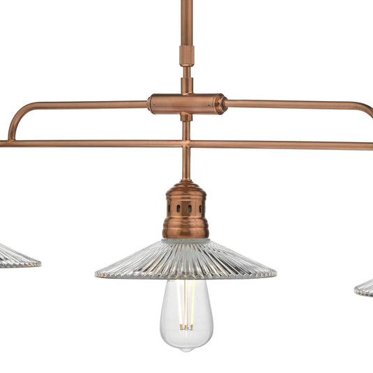 Dar Lighting ADE7364 Adeline Bar Pendant Brushed Copper & Glass - 34864