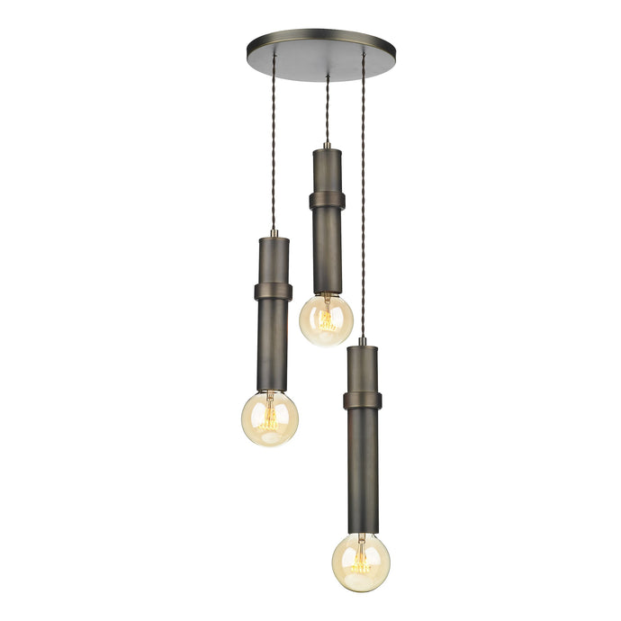 David Hunt Lighting ADL0375 Adling 3 Light Pendant in Ant Brass