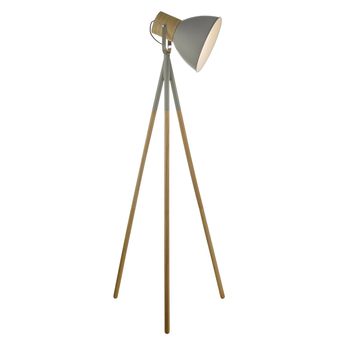 Dar Lighting ADN4939 Adna Floor Lamp Grey & Wood - 24151