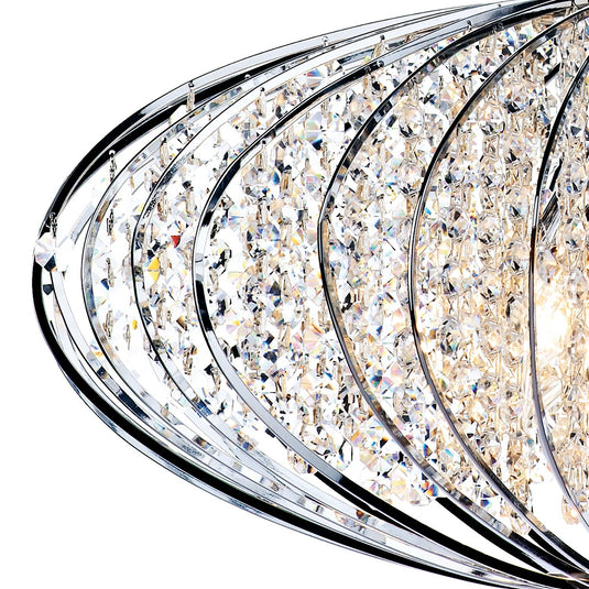 Dar Lighting ADR0550 Adriatic 5 Light Pendant Polished Chrome and Faceted Crystal - 16417