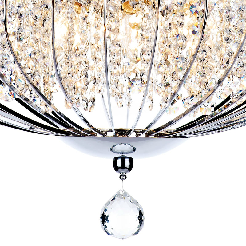 Load image into Gallery viewer, Dar Lighting ADR0550 Adriatic 5 Light Pendant Polished Chrome and Faceted Crystal - 16417
