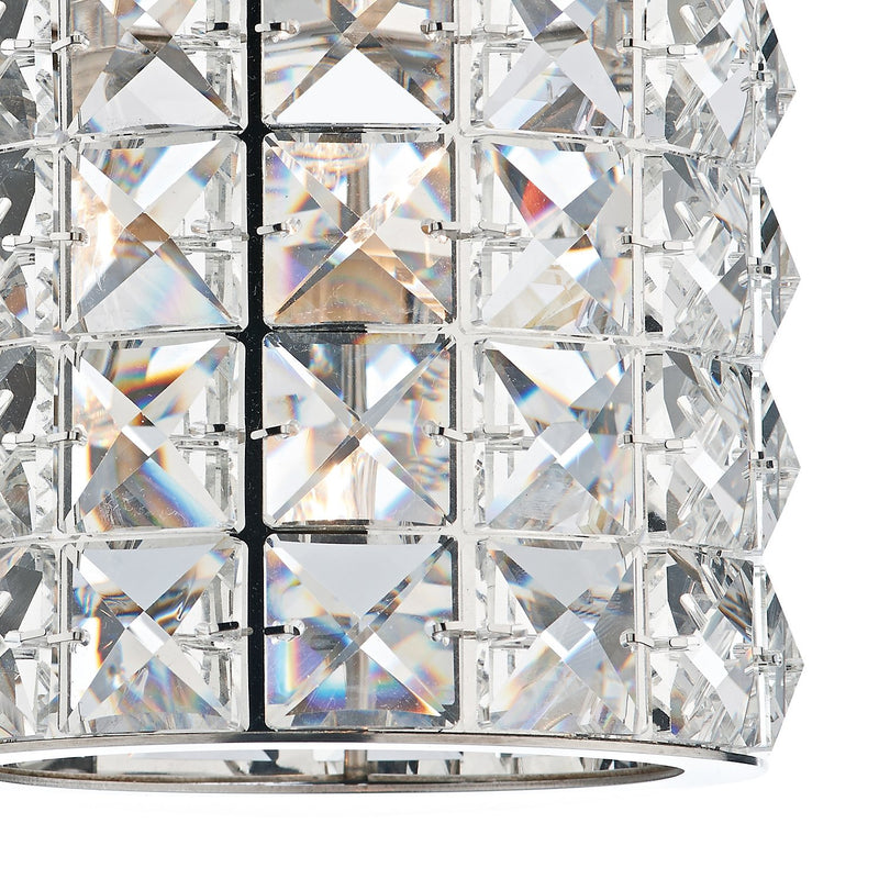 Load image into Gallery viewer, Dar Lighting AGN0750 Agneta 1 Light Wall Bracket Polished Chrome and Clear Faceted Crystal - 20447
