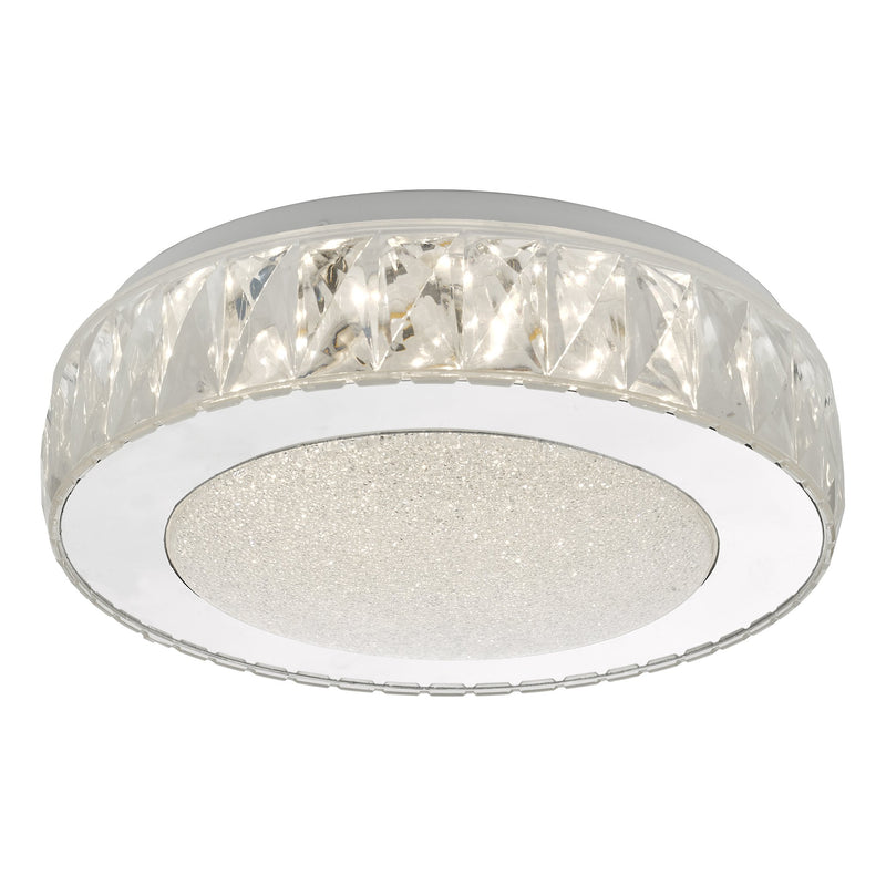 Load image into Gallery viewer, Dar Lighting AKE5208 Akelia Flush Acrylic &amp; Stainless Steel Small LED - 34873

