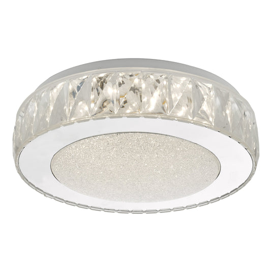 Dar Lighting AKE5208 Akelia Flush Acrylic & Stainless Steel Small LED - 34873