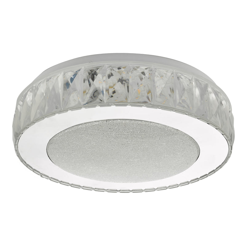Load image into Gallery viewer, Dar Lighting AKE5208 Akelia Flush Acrylic &amp; Stainless Steel Small LED - 34873
