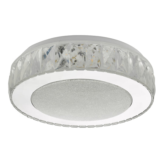 Dar Lighting AKE5208 Akelia Flush Acrylic & Stainless Steel Small LED - 34873