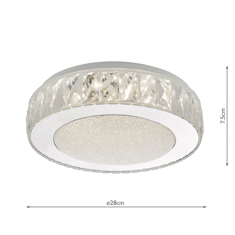Load image into Gallery viewer, Dar Lighting AKE5208 Akelia Flush Acrylic &amp; Stainless Steel Small LED - 34873
