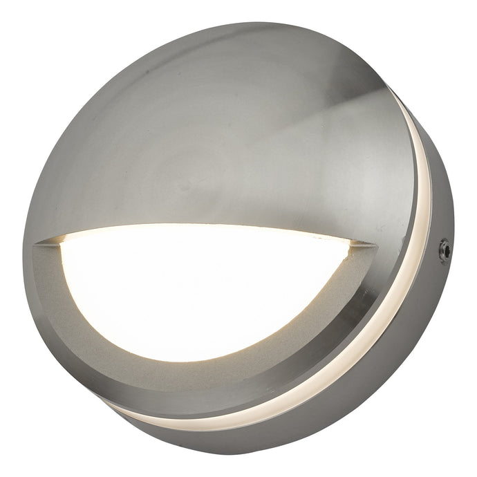Dar Lighting AKO3268 Akos Round Eyelid Aluminium Outdoor LED Wall Path Light IP65 - 34875