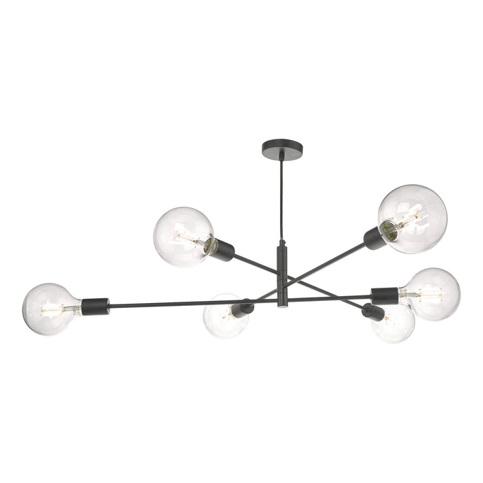 Dar Lighting ALA0622 Alana 6 Light Pendant Black - 24819