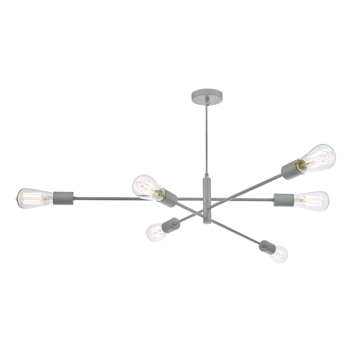 Dar Lighting ALA0639 Alana 6 Light Armed Fitting Matt Grey - 36845