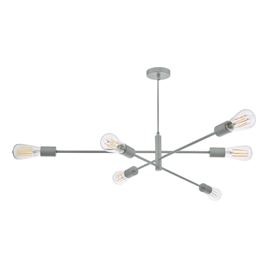 Dar Lighting ALA0639 Alana 6 Light Armed Fitting Matt Grey - 36845