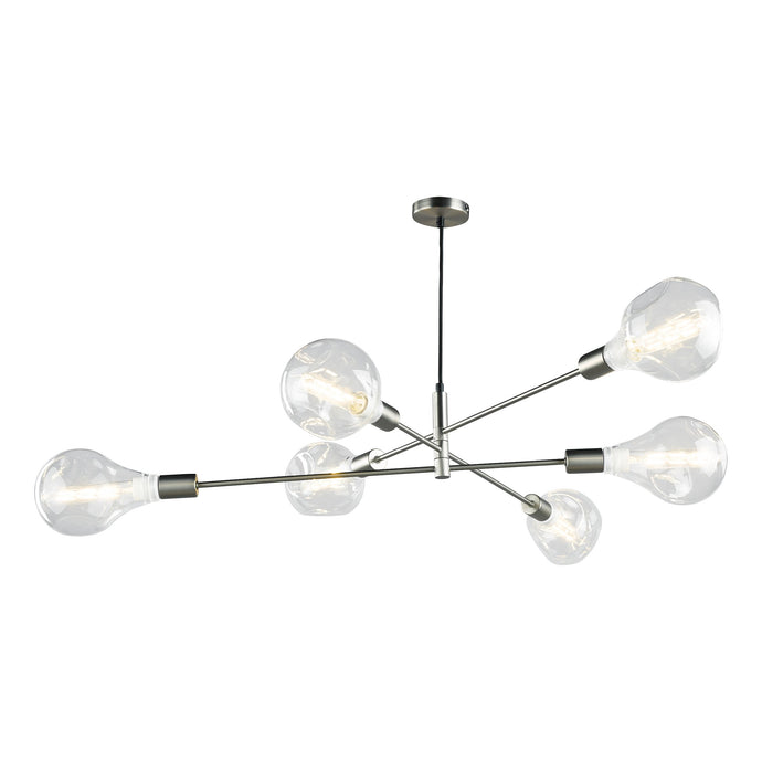 Dar Lighting ALA0646 Alana 6lt Pendant Satin Chrome - 34877