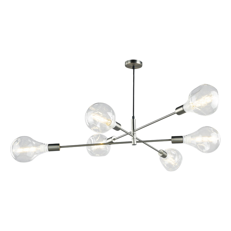 Load image into Gallery viewer, Dar Lighting ALA0646 Alana 6lt Pendant Satin Chrome - 34877
