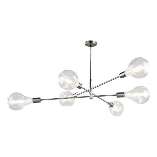 Dar Lighting ALA0646 Alana 6lt Pendant Satin Chrome - 34877