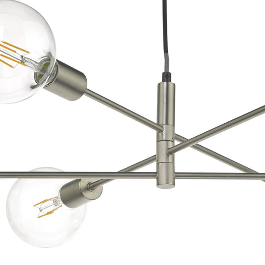 Dar Lighting ALA0646 Alana 6lt Pendant Satin Chrome - 34877