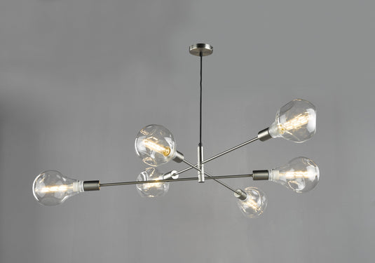 Dar Lighting ALA0646 Alana 6lt Pendant Satin Chrome - 34877