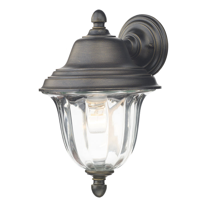 Dar Lighting ALD1635 Aldgate Wall Light Outdoor Black Gold IP44 - 23649