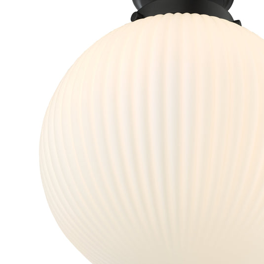 Dar Lighting ALR0122 Alrik 1 Light Flush Matt Black Opal Glass IP44 - 36860