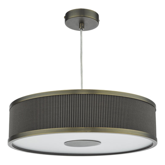 Dar Lighting ALV1039 Alvaro 3 Light Single Pendant Antique Bronze Mushroom - 36863