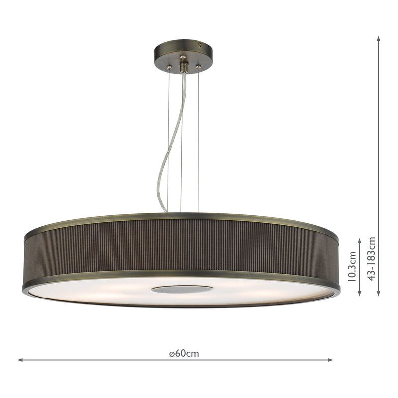 Load image into Gallery viewer, Dar Lighting ALV1739 Alvaro 6 Light Single Pendant Antique Bronze Mushroom - 36865
