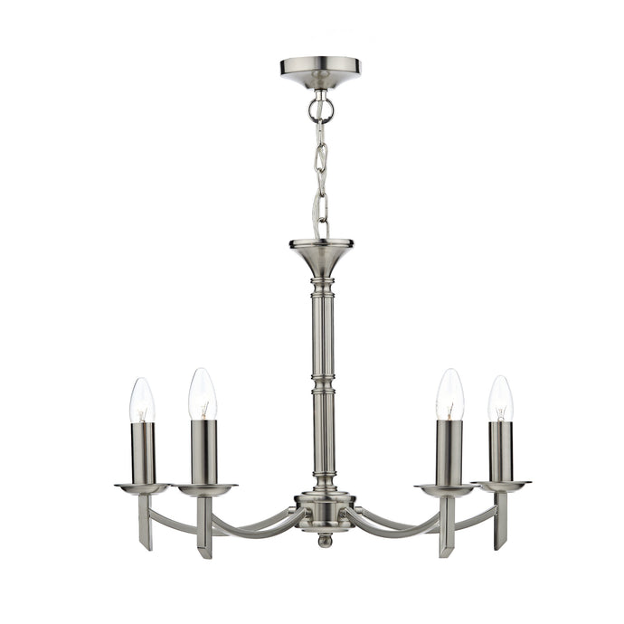 Dar Lighting AMB0546 Ambassador 5 Light Dual Mount Pendant Satin Chrome - 25226