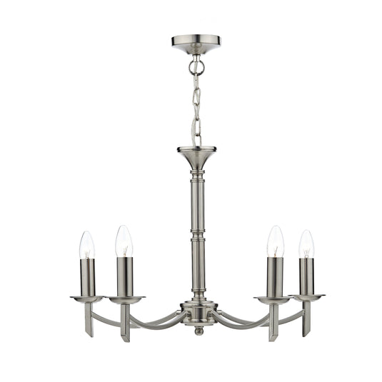 Dar Lighting AMB0546 Ambassador 5 Light Dual Mount Pendant Satin Chrome - 25226