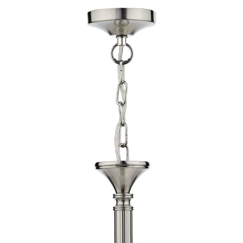 Load image into Gallery viewer, Dar Lighting AMB0546 Ambassador 5 Light Dual Mount Pendant Satin Chrome - 25226
