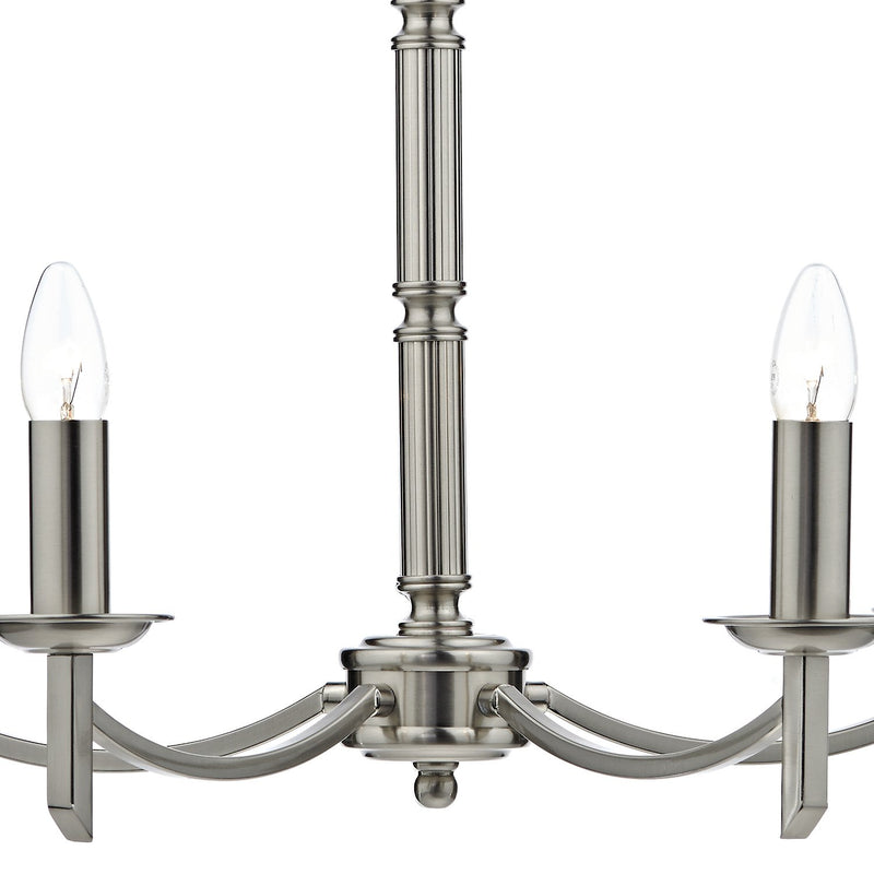Load image into Gallery viewer, Dar Lighting AMB0546 Ambassador 5 Light Dual Mount Pendant Satin Chrome - 25226
