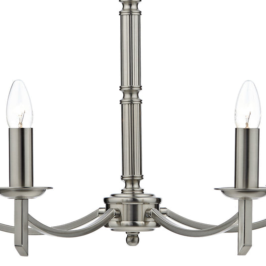 Dar Lighting AMB0546 Ambassador 5 Light Dual Mount Pendant Satin Chrome - 25226