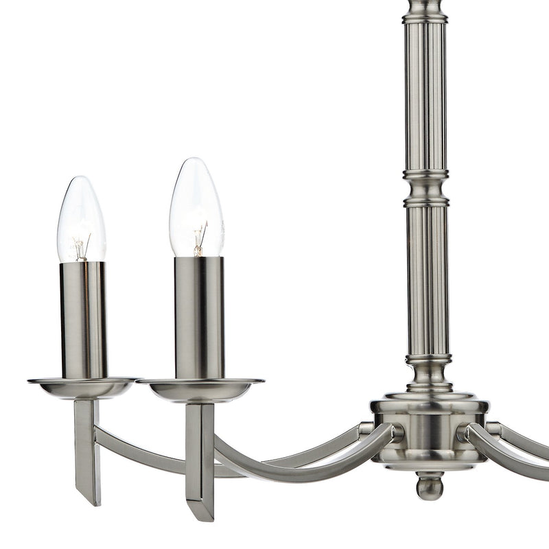 Load image into Gallery viewer, Dar Lighting AMB0546 Ambassador 5 Light Dual Mount Pendant Satin Chrome - 25226

