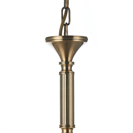 Dar Lighting AMB0575 Ambassador 5 Light Dual Mount Pendant Antique Brass - 23644