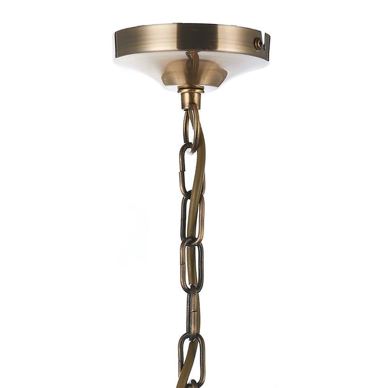 Load image into Gallery viewer, Dar Lighting AMB0575 Ambassador 5 Light Dual Mount Pendant Antique Brass - 23644
