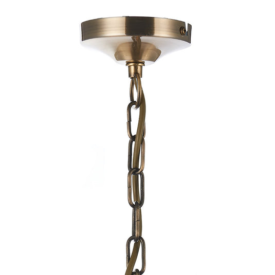 Dar Lighting AMB0575 Ambassador 5 Light Dual Mount Pendant Antique Brass - 23644