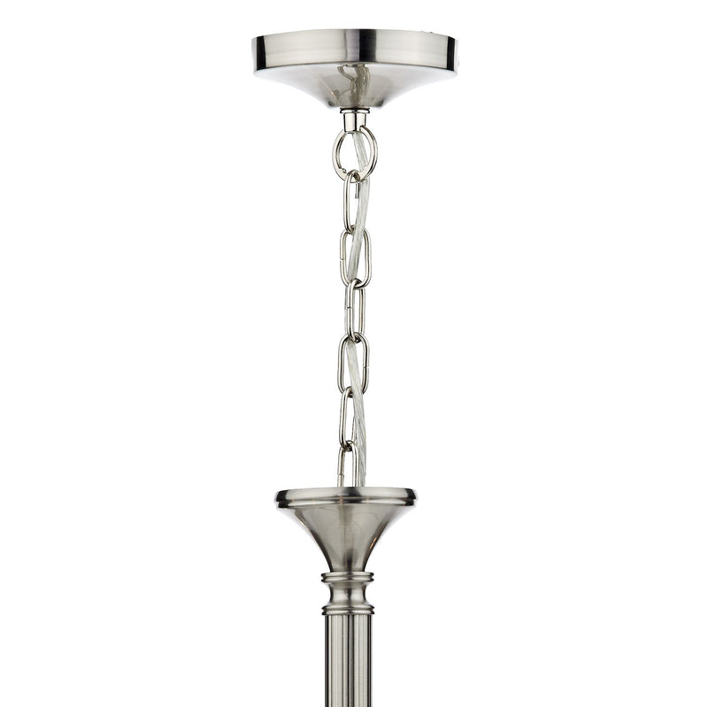 Load image into Gallery viewer, Dar Lighting AMB0846 Ambassador Contemporary 8 Light Dual Mount Chandelier Satin Chrome - 26961
