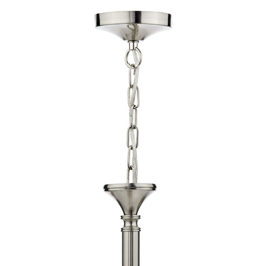 Dar Lighting AMB0846 Ambassador Contemporary 8 Light Dual Mount Chandelier Satin Chrome - 26961