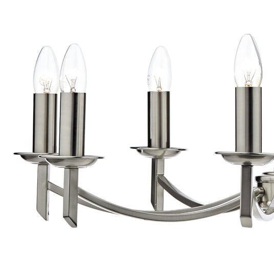 Dar Lighting AMB0846 Ambassador Contemporary 8 Light Dual Mount Chandelier Satin Chrome - 26961
