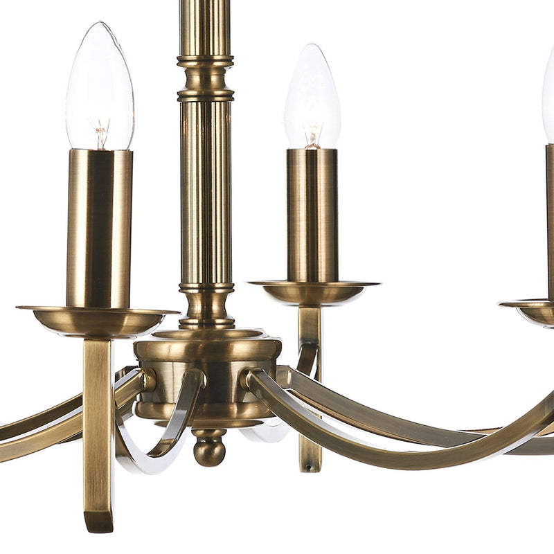 Load image into Gallery viewer, Dar Lighting AMB0875 Ambassador 8 Light Dual Mount Pendant Antique Brass - 34881
