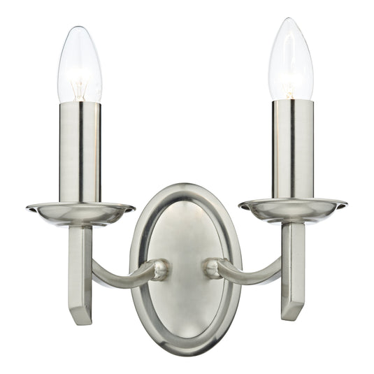Dar Lighting AMB0946 Ambassador Double Wall Bracket Satin Chrome - 26552