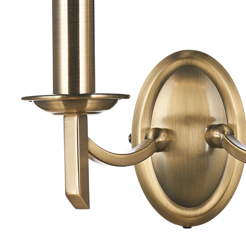 Load image into Gallery viewer, Dar Lighting AMB0975 Ambassador Double Wall Bracket Antique Brass - 23643
