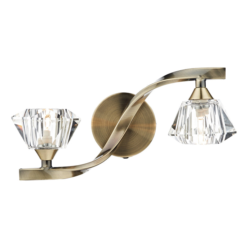 Load image into Gallery viewer, Dar Lighting ANC0975 Ancona Double Wall Bracket Antique Brass - 20678
