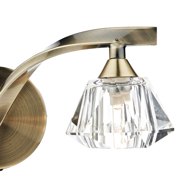 Load image into Gallery viewer, Dar Lighting ANC0975 Ancona Double Wall Bracket Antique Brass - 20678
