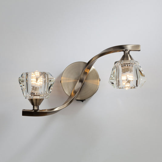 Dar Lighting ANC0975 Ancona Double Wall Bracket Antique Brass - 20678