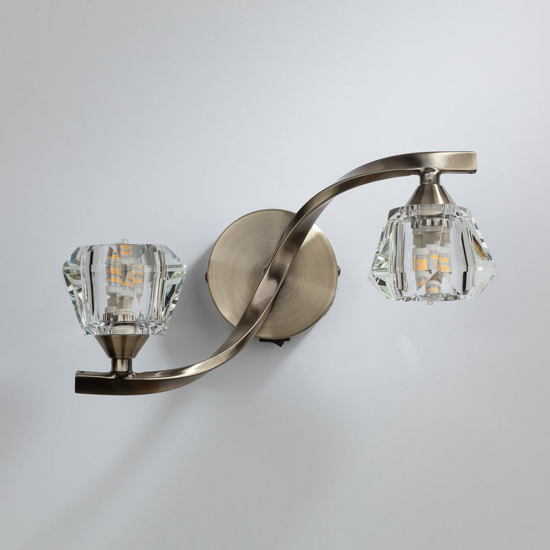 Load image into Gallery viewer, Dar Lighting ANC0975 Ancona Double Wall Bracket Antique Brass - 20678
