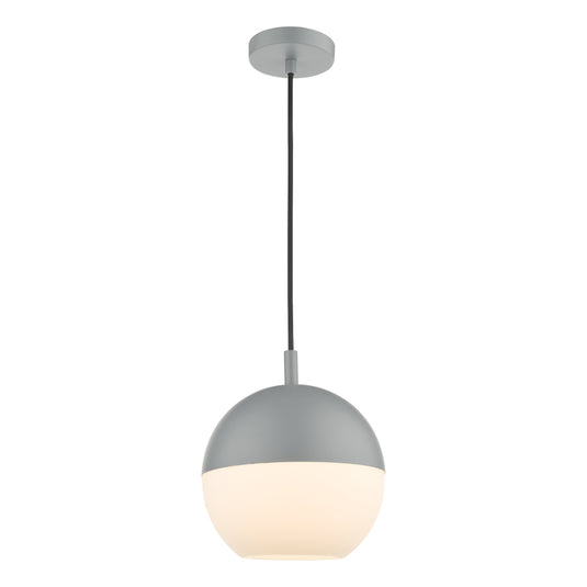 Dar Lighting AND0139 Andre 1 Light Single Pendant Grey Opal Glass - 37104