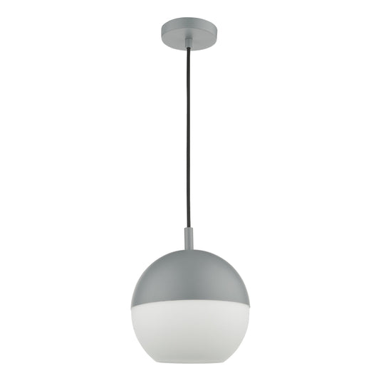Dar Lighting AND0139 Andre 1 Light Single Pendant Grey Opal Glass - 37104